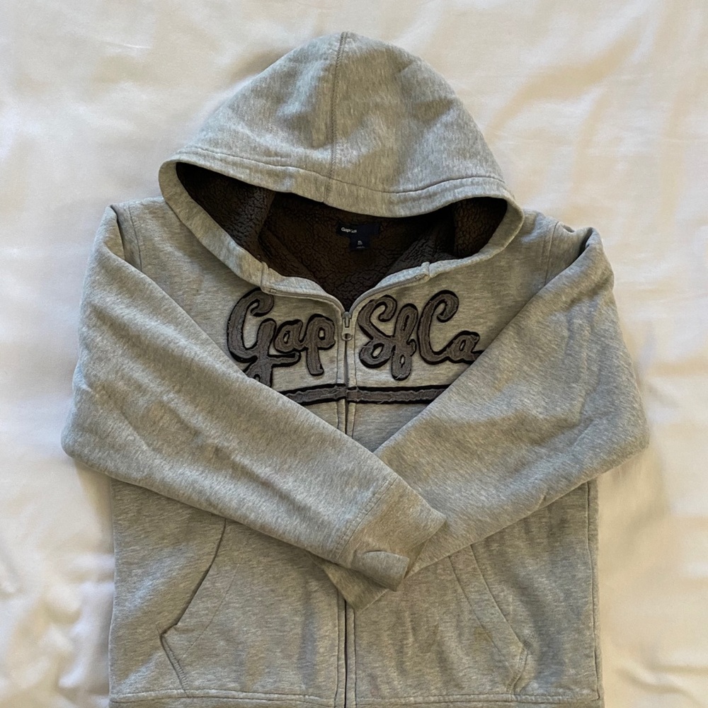 Gap Sherpa Lined Zippered Hoodie XL(12)